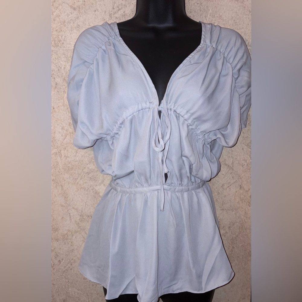 WeWoreWhat Gathered Short Cap Sleeve Top - Picture 2 of 6